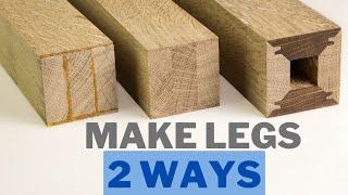 Make Furniture Legs Two Ways Woodworking Techniques Laminated vs. Locking Miter Joint Lock Miter Bit
