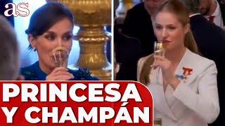 La VIRAL REACCIÓN de la PRINCESA al PROBAR el CHAMPÁN y la MIRADA de la REINA LETIZIA