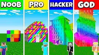 Minecraft Battle NOOB vs PRO vs HACKER vs GOD RAINBOW SPECTRITE HOUSE BUILD CHALLENGE  Animation