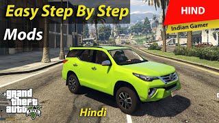 GTA 5 Offline - How to Install Fortuner Car Mod  F8 key  Hindi  Easy Step by Step
