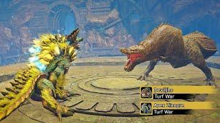 Monster Hunter Apex Turf War Deviljho vs  Apex Zinogre