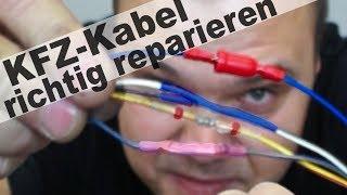 Auto Kabel richtig reparieren löten Crimpen Quetschen und Kabel verbinden