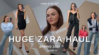 HUGE ZARA HAUL  Spring 2024  try on with codes