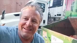 DUMPSTER DIVING AT ALDI UNDER THE WATCHFUL EYES OF TWO SEPERATE  TRUCK DRIVERS YIKES