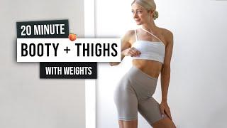 20 MIN BOOTY + INNER OUTER THIGH Workout - With Weights No Repeat Lower Body Home Workout