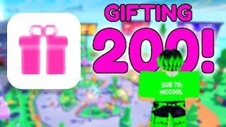 GIFTING 200 GIFTS IN PLS DONATE  Roblox WERE BACK