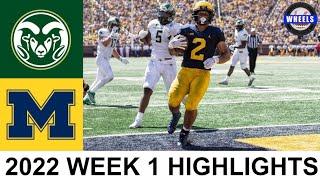 #8 Michigan v Colorado State Highlights  College Football Week 1  2022 College Football Highlights