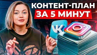 Как создать КОНТЕНТ-ПЛАН за 5 минут?  РЕАЛЬНЫЙ КОНТЕНТ-ПЛАН для продающего Instagram