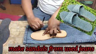 make sandal from used jeans