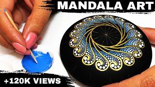 How to Mandala Stones Dot Art  Mandala for Beginners  Tutorial Rocks Painting