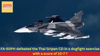 FA-50 defeated the Gripen CD in a dogfight exercise with a score of 10-7?