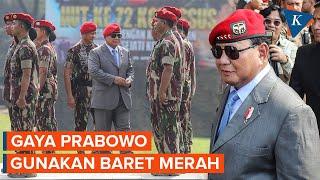 Hadiri HUT Kopassus Prabowo Kenakan Baret Merah Lengkap dengan Bintang 4