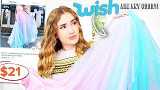 TRYING ON WISH PROM DRESSES  * Im VERY surprised *