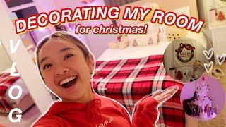 DECORATING MY ROOM FOR CHRISTMAS  Vlogmas Day 2
