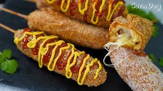 কোরিয়ান জনপ্রিয় স্ট্রিটফুড কর্নডগ  Korean Corn Dog Recipe Korean Cheese Hot Dog Street Food