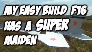 CHEAPEST and EASIEST TO BUILD RC F16 Plane  has a GREAT maiden -  FREE PLANS