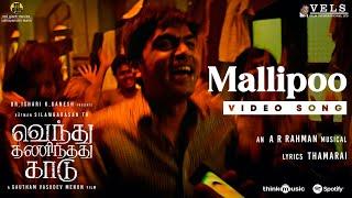 Mallipoo Video Song  VTK  HDR  Silambarasan TR  Gautham Vasudev Menon    @ARRahman  Vels