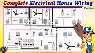 Complete Electrical House Wiring  Single Phase Full House Wiring Diagram - Part 1