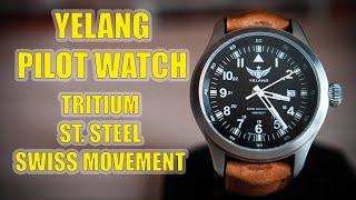 Yelang Pilot Watch Обзор часов с тритиевой подсветкой