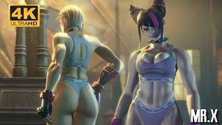Cammy and Juri in Grey Brallete and Thong Set - STREET FIGHTER 6