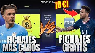 FICHAJES GRATIS 2021 vs los FICHAJES MAS CAROS 2021  Experimentos Fifa 22