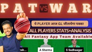 PAT VS WAR  PAT VS WAR DREAM11  PREDICTION  PONDICHERRY T10 MEN #dream11prediction #dream11team