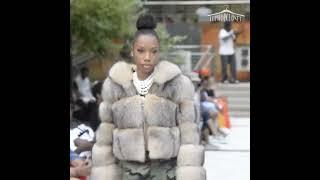 Ladies Multi Brown Cropped Fox Fur Jacket
