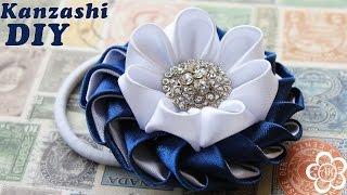 Резинка Канзаши Мастер Класс  DIY Kanzashi  Kulikova Anastasia