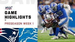 Patriots vs. Lions Preseason Week 1 Highlights  NFL 2019