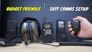 A Budget Friendly Tactical SHTF Comms Setup  BAOFENG Radio PTT Mic Headset and Batteries