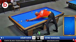 UĞUR KAYA vs DENİZ KARAGÖL  3 Cushion Billiards  FİNAL 14   - 1.LEAGUE PLAYOFF 2024 ANKARA