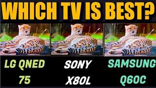 Sony X80L vs Samsung Q60C  Samsung Q60C vs LG QNED 75  Sony X80L vs LG QNED 75  Sony X80L PS5