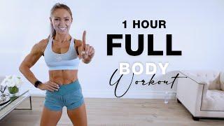 1 Hour FULL BODY WORKOUT  No Equipment + No Jumping at Home