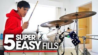 5 SUPER EASY FILLS - Drum Lesson Tutorial