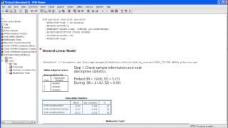 SPSS Tutorial Repeated measures ANOVA