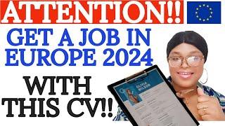 Create Free Best Cv For Europe Jobs  How To Write European CV  Get Noticed By European Employers