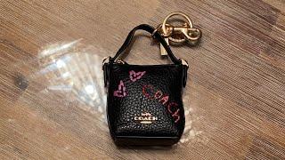 Coach Mini Duffle Bag Charm with Diary Embroidery - C7753