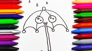 Drawing Umbrella for Kids learn to Draw #TOBiART #FunKeepArt #BeTaiNangTV