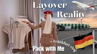 The REALITY of Being Emirates Cabin Crew  Pack with Me  Frankfurt Vlog 