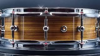 ZEBRAWOOD by Sempiternus Snare Drum - 45 X 14 Solid Zebrano wood shell