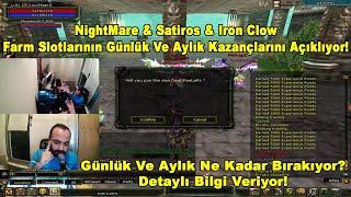 33 PC Tek Adam - NightMare & Satiros Farm Slotlarının Aylık Kazancını Söylüyor  Knight Online