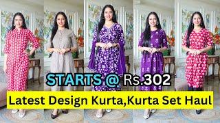 Latest Design Kurta Kurta Set Haul   Meesho Haul starts ₹302-  Being Fab With Priyanka