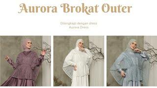 Dress Silk Pesta Muslimah Dengan Outer Cantik Premium Brukat  Aurora Dress