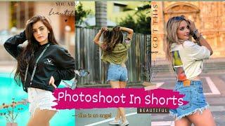 Girls Photoshoot Poses In Shorts