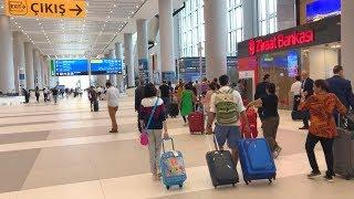 Arrival at Istanbul Airport Walk from the Plane to Exit