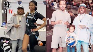 Lil Durk Pulls Up To The Chicago Sky Game & G Herbo Leaves Wit Angel Reese In His Cybertruck 