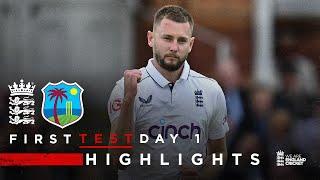 Gus Atkinson Takes 7-45 on Debut  Highlights - England v West Indies Day 1  Rothesay Test 2024