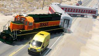 High-Speed Train Crash on Highway & Other Crashes  BeamNG.Drive
