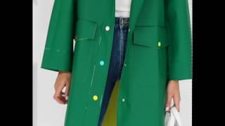 MIRA MIKATI EMERALD GREEN RUBBER RAINCOAT