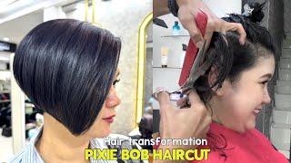 PIXIE BOB HAIRCUT  Hair Transformation  Potong Rambut pendek wanita  Short Hairstyles